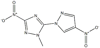 3-nitro-5-{4-nitro-1H-pyrazol-1-yl}-1-methyl-1H-1,2,4-triazole,,结构式