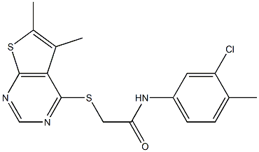 N-(3-chloro-4-methylphenyl)-2-[(5,6-dimethylthieno[2,3-d]pyrimidin-4-yl)sulfanyl]acetamide