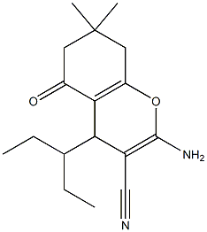 2-amino-4-(1-ethylpropyl)-7,7-dimethyl-5-oxo-5,6,7,8-tetrahydro-4H-chromene-3-carbonitrile,,结构式