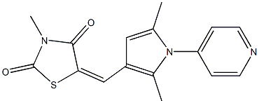 5-{[2,5-dimethyl-1-(4-pyridinyl)-1H-pyrrol-3-yl]methylene}-3-methyl-1,3-thiazolidine-2,4-dione Struktur