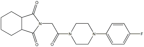 2-{2-[4-(4-fluorophenyl)-1-piperazinyl]-2-oxoethyl}hexahydro-1H-isoindole-1,3(2H)-dione 结构式