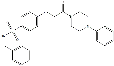 N-benzyl-4-[3-oxo-3-(4-phenyl-1-piperazinyl)propyl]benzenesulfonamide Structure