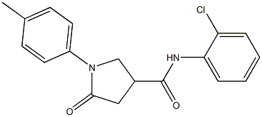 N-(2-chlorophenyl)-1-(4-methylphenyl)-5-oxo-3-pyrrolidinecarboxamide,,结构式