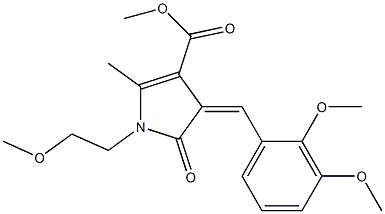 methyl 4-(2,3-dimethoxybenzylidene)-1-(2-methoxyethyl)-2-methyl-5-oxo-4,5-dihydro-1H-pyrrole-3-carboxylate Structure