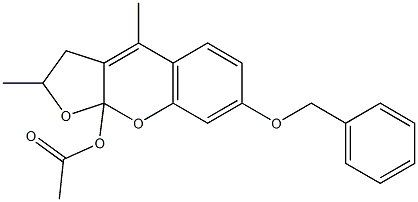 7-(benzyloxy)-2,4-dimethyl-2,3-dihydro-9aH-furo[2,3-b]chromen-9a-yl acetate,,结构式