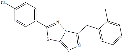 6-(4-chlorophenyl)-3-(2-methylbenzyl)[1,2,4]triazolo[3,4-b][1,3,4]thiadiazole,,结构式