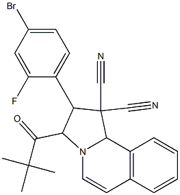 2-(4-bromo-2-fluorophenyl)-3-(2,2-dimethylpropanoyl)-2,3-dihydropyrrolo[2,1-a]isoquinoline-1,1(10bH)-dicarbonitrile Structure