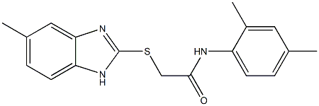 N-(2,4-dimethylphenyl)-2-[(5-methyl-1H-benzimidazol-2-yl)sulfanyl]acetamide Structure