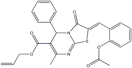  allyl 2-[2-(acetyloxy)benzylidene]-7-methyl-3-oxo-5-phenyl-2,3-dihydro-5H-[1,3]thiazolo[3,2-a]pyrimidine-6-carboxylate