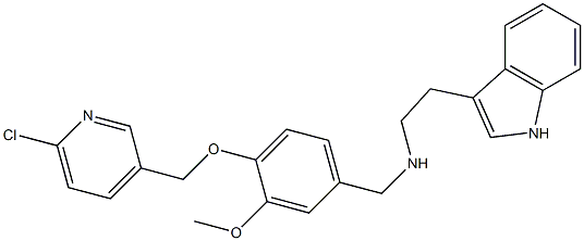 N-{4-[(6-chloro-3-pyridinyl)methoxy]-3-methoxybenzyl}-N-[2-(1H-indol-3-yl)ethyl]amine Struktur