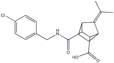 3-{[(4-chlorobenzyl)amino]carbonyl}-7-(1-methylethylidene)bicyclo[2.2.1]heptane-2-carboxylic acid 结构式
