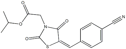 isopropyl [5-(4-cyanobenzylidene)-2,4-dioxo-1,3-thiazolidin-3-yl]acetate Structure