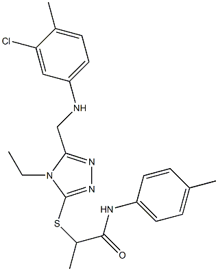  2-({5-[(3-chloro-4-methylanilino)methyl]-4-ethyl-4H-1,2,4-triazol-3-yl}sulfanyl)-N-(4-methylphenyl)propanamide