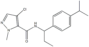 4-chloro-N-[1-(4-isopropylphenyl)propyl]-1-methyl-1H-pyrazole-5-carboxamide,,结构式