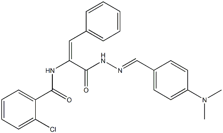 2-chloro-N-[1-({2-[4-(dimethylamino)benzylidene]hydrazino}carbonyl)-2-phenylvinyl]benzamide Structure