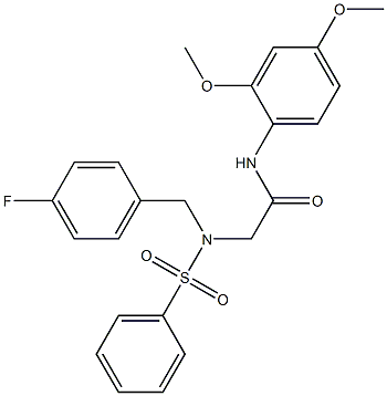 N-(2,4-dimethoxyphenyl)-2-[(4-fluorobenzyl)(phenylsulfonyl)amino]acetamide Struktur