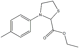ethyl 3-(4-methylphenyl)-1,3-thiazolidine-2-carboxylate,,结构式
