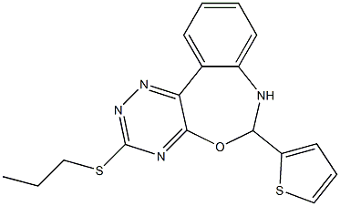 3-(propylsulfanyl)-6-(2-thienyl)-6,7-dihydro[1,2,4]triazino[5,6-d][3,1]benzoxazepine Structure