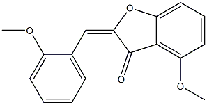 4-methoxy-2-(2-methoxybenzylidene)-1-benzofuran-3(2H)-one 化学構造式