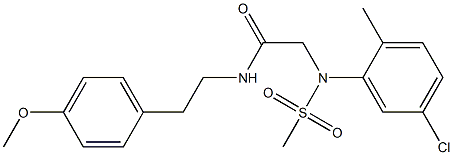  2-[5-chloro-2-methyl(methylsulfonyl)anilino]-N-[2-(4-methoxyphenyl)ethyl]acetamide