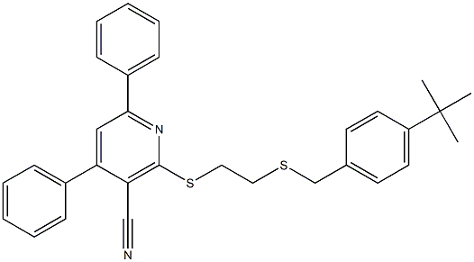  2-[(2-{[4-(tert-butyl)benzyl]sulfanyl}ethyl)sulfanyl]-4,6-diphenylnicotinonitrile