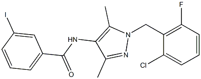 N-[1-(2-chloro-6-fluorobenzyl)-3,5-dimethyl-1H-pyrazol-4-yl]-3-iodobenzamide Struktur