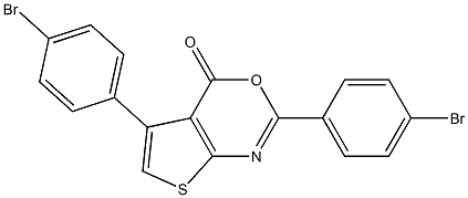 2,5-bis(4-bromophenyl)-4H-thieno[2,3-d][1,3]oxazin-4-one,,结构式