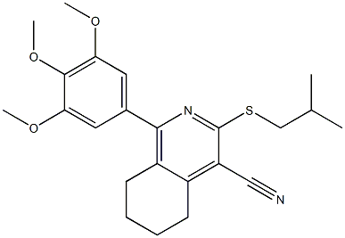 3-(isobutylsulfanyl)-1-(3,4,5-trimethoxyphenyl)-5,6,7,8-tetrahydro-4-isoquinolinecarbonitrile