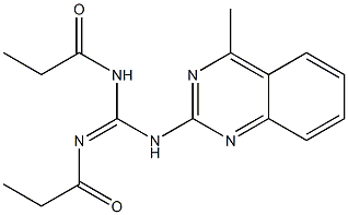 N-(4-methyl-2-quinazolinyl)-N',N''-dipropionylguanidine Struktur