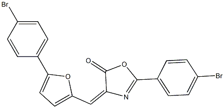 2-(4-bromophenyl)-4-{[5-(4-bromophenyl)-2-furyl]methylene}-1,3-oxazol-5(4H)-one 化学構造式