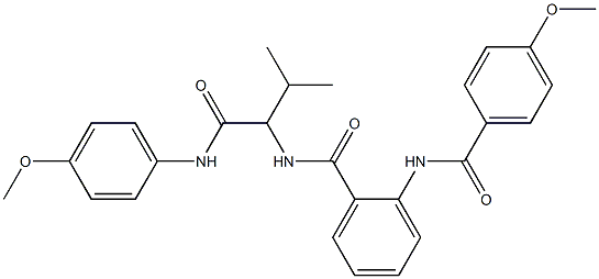 N-{1-[(4-methoxyanilino)carbonyl]-2-methylpropyl}-2-[(4-methoxybenzoyl)amino]benzamide 结构式