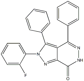 2-(2-fluorophenyl)-3,4-diphenyl-2,6-dihydro-7H-pyrazolo[3,4-d]pyridazin-7-one 结构式