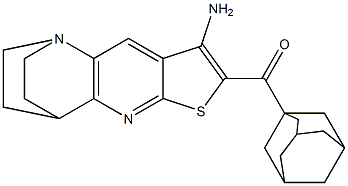 1-adamantyl[5-amino-7-thia-1,9-diazatetracyclo[9.2.2.0~2,10~.0~4,8~]pentadeca-2(10),3,5,8-tetraen-6-yl]methanone Struktur