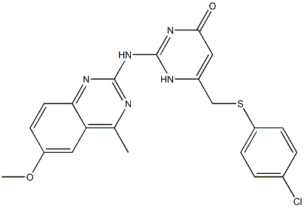 6-{[(4-chlorophenyl)sulfanyl]methyl}-2-[(6-methoxy-4-methyl-2-quinazolinyl)amino]-4(1H)-pyrimidinone