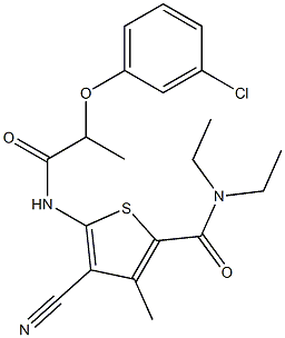 5-{[2-(3-chlorophenoxy)propanoyl]amino}-4-cyano-N,N-diethyl-3-methyl-2-thiophenecarboxamide