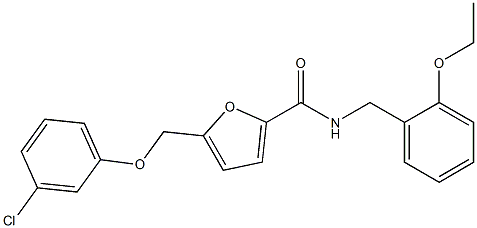 5-[(3-chlorophenoxy)methyl]-N-(2-ethoxybenzyl)-2-furamide,,结构式