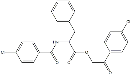 2-(4-chlorophenyl)-2-oxoethyl 2-[(4-chlorobenzoyl)amino]-3-phenylpropanoate Struktur