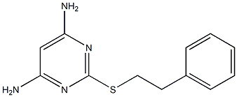 2-[(2-phenylethyl)sulfanyl]pyrimidine-4,6-diamine,,结构式