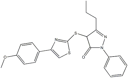  4-{[4-(4-methoxyphenyl)-1,3-thiazol-2-yl]sulfanyl}-2-phenyl-5-propyl-2,4-dihydro-3H-pyrazol-3-one