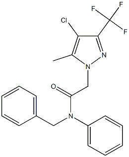 N-benzyl-2-[4-chloro-5-methyl-3-(trifluoromethyl)-1H-pyrazol-1-yl]-N-phenylacetamide Struktur