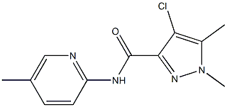 4-chloro-1,5-dimethyl-N-(5-methyl-2-pyridinyl)-1H-pyrazole-3-carboxamide 化学構造式