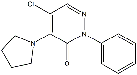 5-chloro-2-phenyl-4-(1-pyrrolidinyl)-3(2H)-pyridazinone,,结构式
