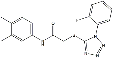 N-(3,4-dimethylphenyl)-2-{[1-(2-fluorophenyl)-1H-tetraazol-5-yl]sulfanyl}acetamide,,结构式