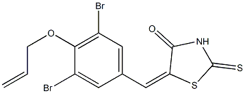 5-[4-(allyloxy)-3,5-dibromobenzylidene]-2-thioxo-1,3-thiazolidin-4-one Struktur