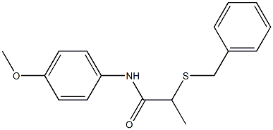 2-(benzylsulfanyl)-N-(4-methoxyphenyl)propanamide 化学構造式