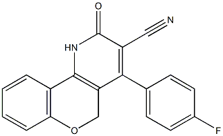 4-(4-fluorophenyl)-2-oxo-1,5-dihydro-2H-chromeno[4,3-b]pyridine-3-carbonitrile Struktur