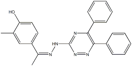 1-(4-hydroxy-3-methylphenyl)ethanone (5,6-diphenyl-1,2,4-triazin-3-yl)hydrazone,,结构式