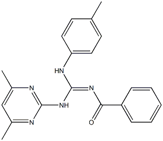 N''-benzoyl-N-(4,6-dimethyl-2-pyrimidinyl)-N'-(4-methylphenyl)guanidine Structure