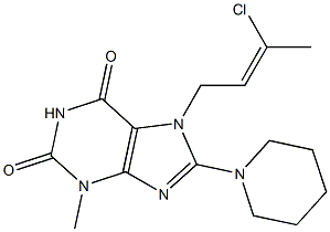 7-(3-chloro-2-butenyl)-3-methyl-8-(1-piperidinyl)-3,7-dihydro-1H-purine-2,6-dione 化学構造式