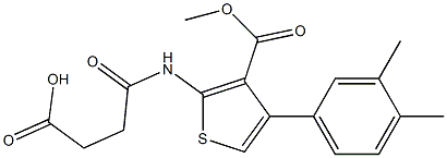 4-{[4-(3,4-dimethylphenyl)-3-(methoxycarbonyl)-2-thienyl]amino}-4-oxobutanoic acid,,结构式